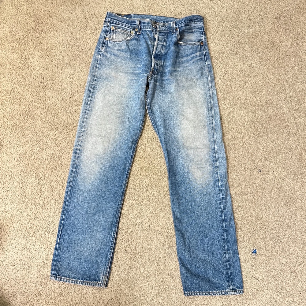 Vintage Y2K 2002 Levis 501 XX Mens 34x34 (30x30) Red Tab Straight Leg Button Fly